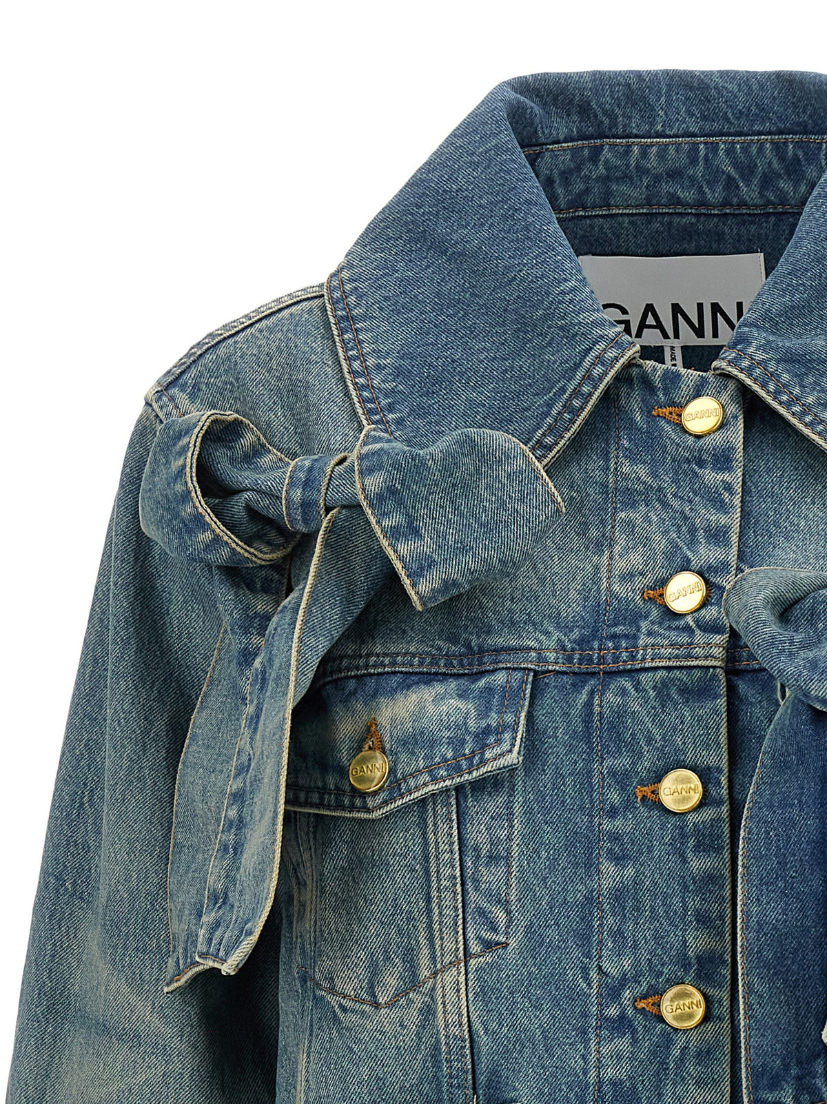 Veste en jean Ganni en coton biologique bleu