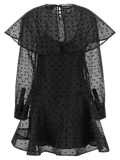 Ganni Black Recycled Polyester Short Dress