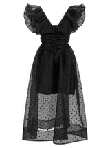 Robe midi Ganni en polyester recyclé noir