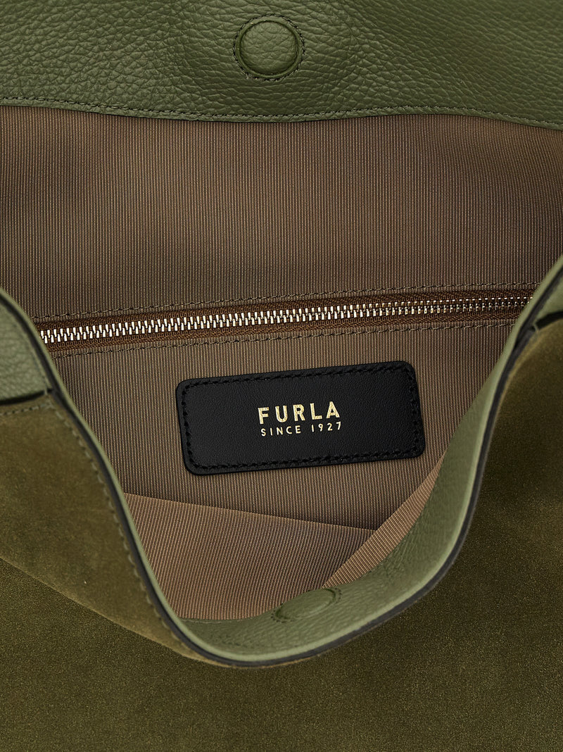 Sac porté épaule Furla en cuir de veau bicolore