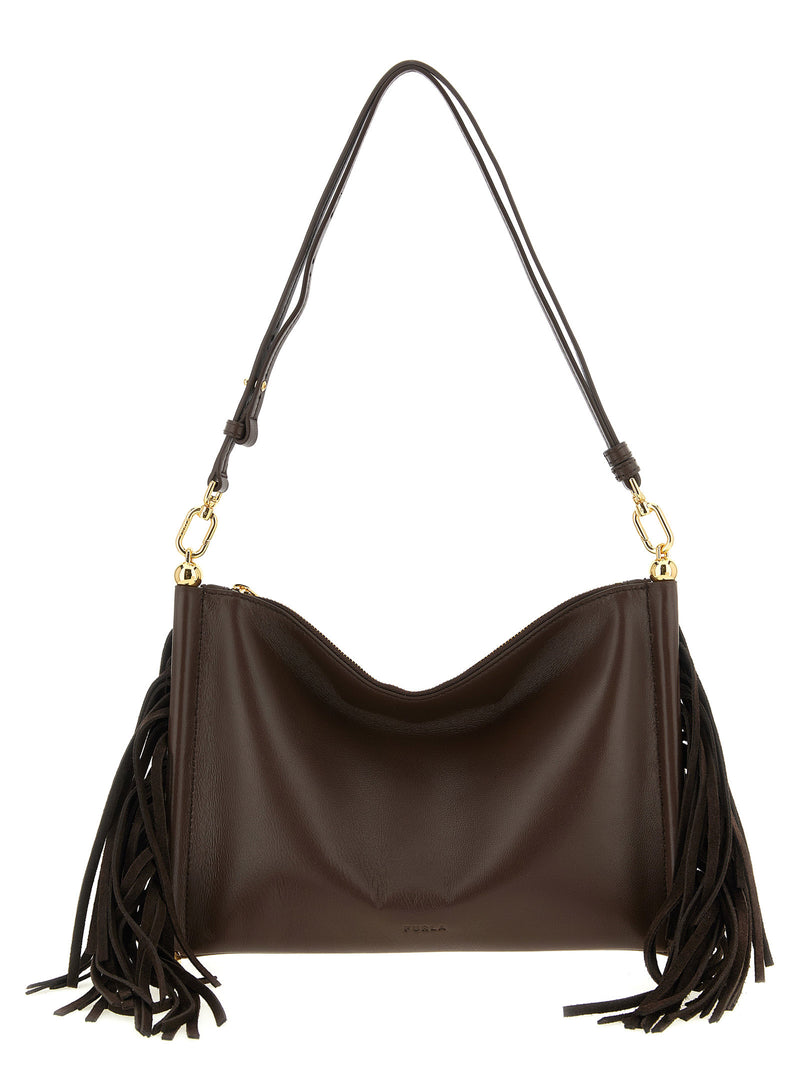 Sac à bandoulière Furla en cuir d'agneau marron