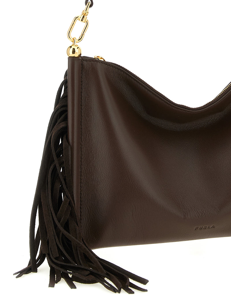 Sac à bandoulière Furla en cuir d'agneau marron