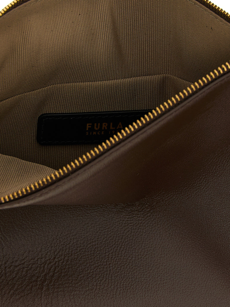 Sac à bandoulière Furla en cuir d'agneau marron