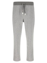 Pantalon de jogging en coton gris Brioni
