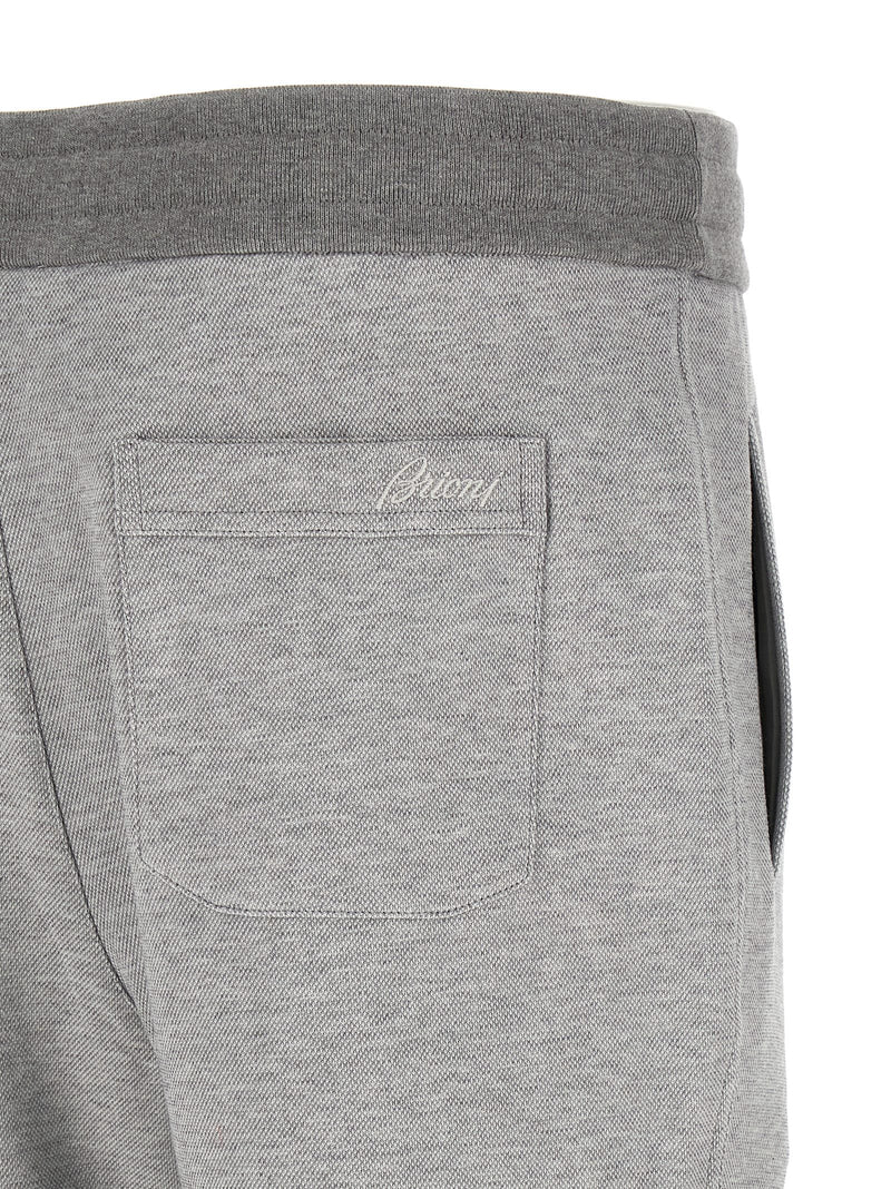 Pantalon de jogging en coton gris Brioni