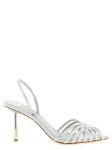 LE SILLA Gray Goatskin Stiletto Heel Sandals - Embrace Collection