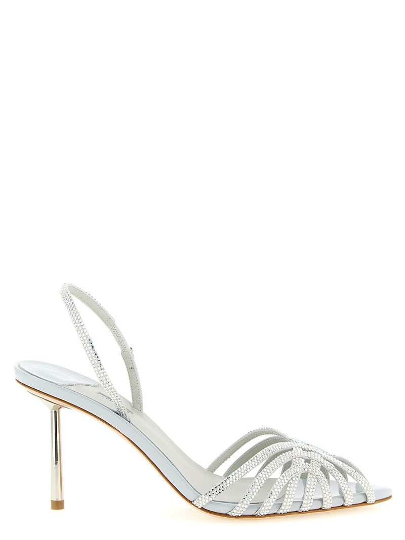 LE SILLA Gray Goatskin Stiletto Heel Sandals - Embrace Collection