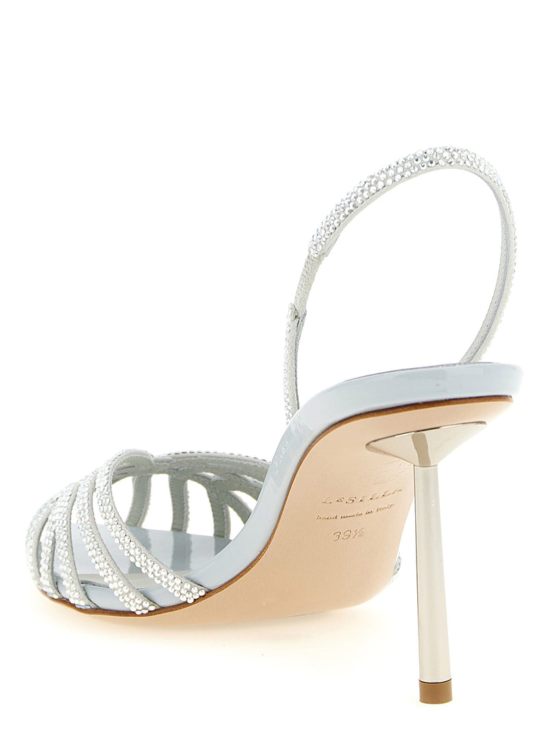 LE SILLA Gray Goatskin Stiletto Heel Sandals - Embrace Collection