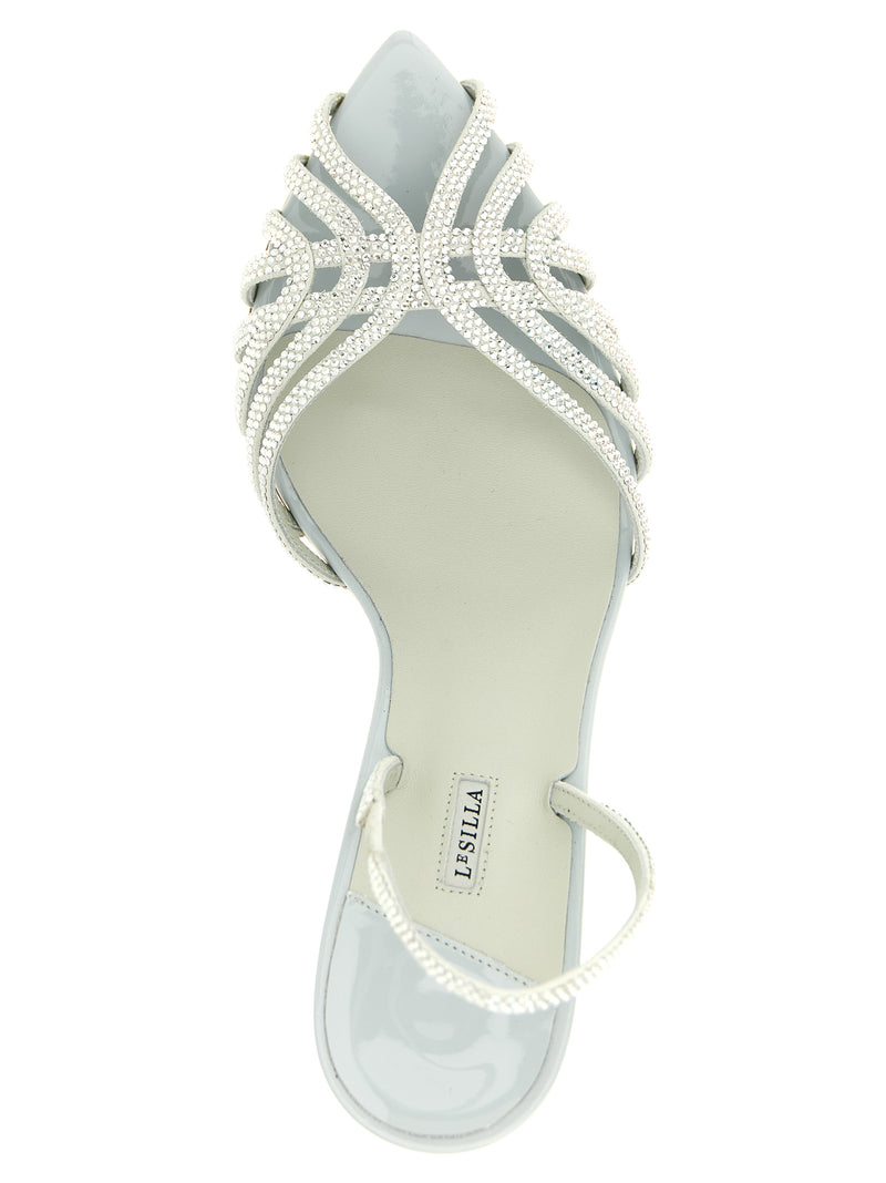 LE SILLA Gray Goatskin Stiletto Heel Sandals - Embrace Collection