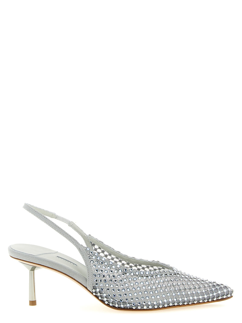 Escarpins LE SILLA gris en polyester à talon mi-haut