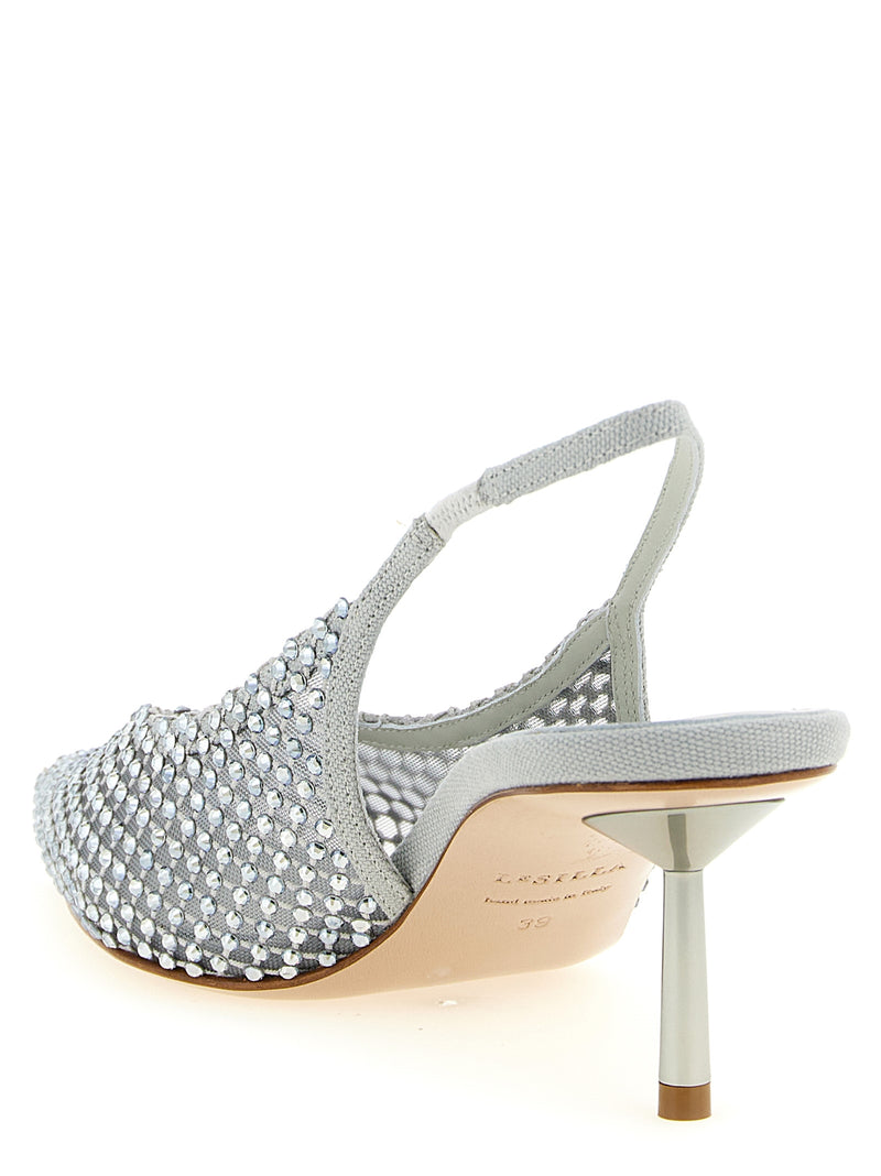 Escarpins LE SILLA gris en polyester à talon mi-haut