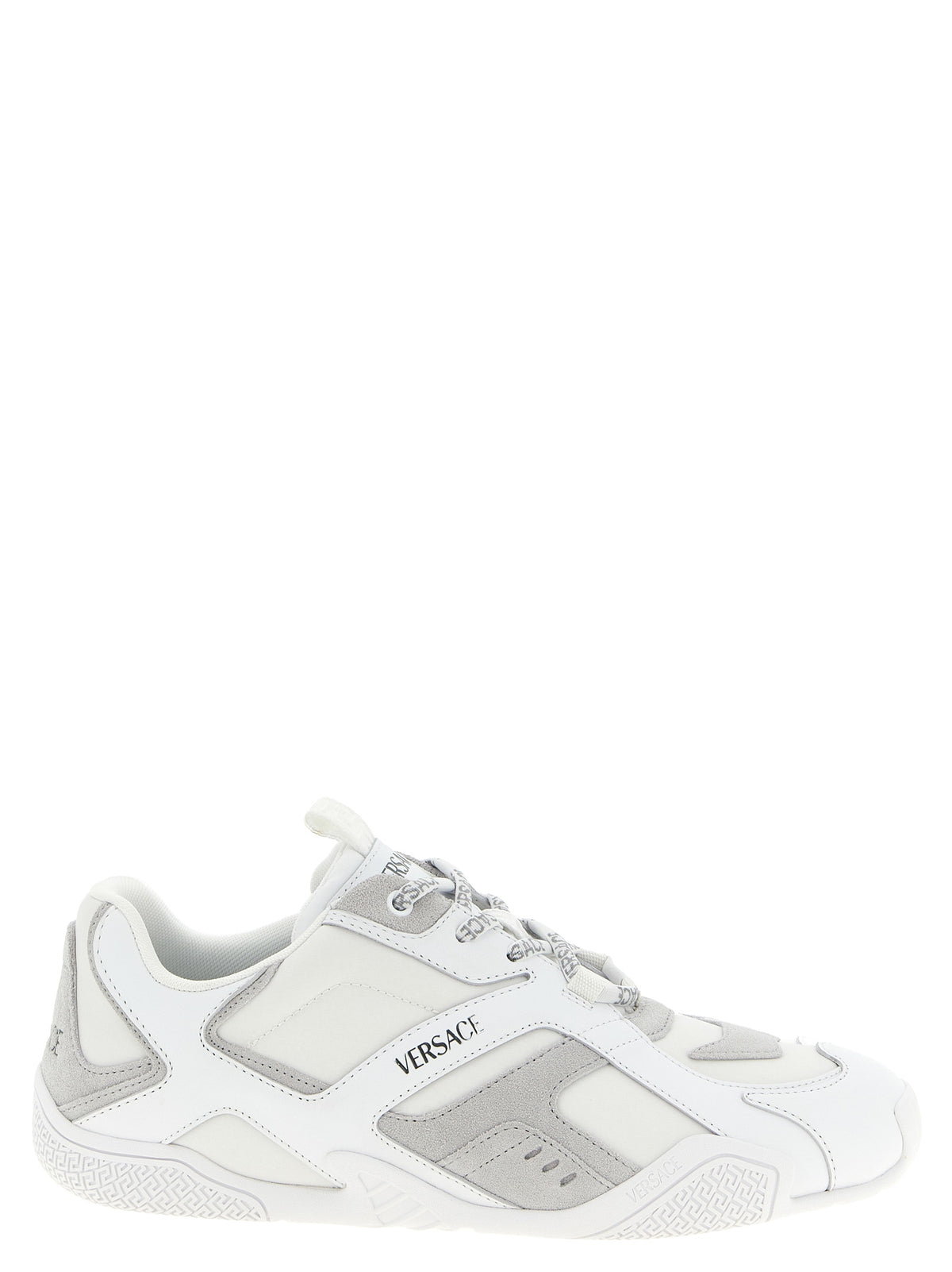 Baskets de sport Versace en cuir de veau blanc
