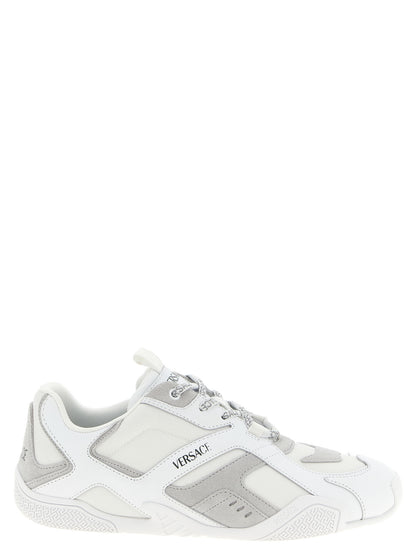 Baskets de sport Versace en cuir de veau blanc