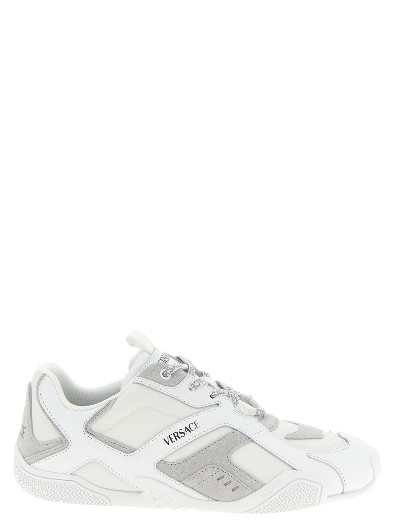 Baskets de sport Versace en cuir de veau blanc