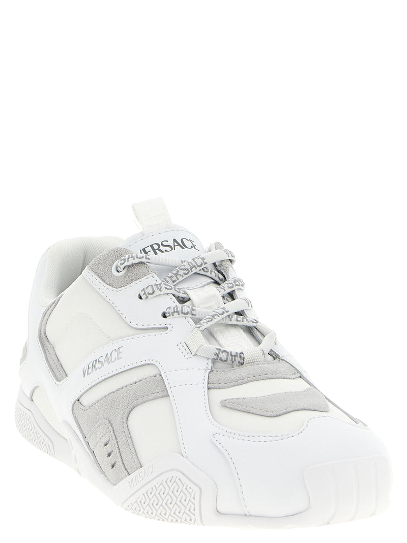Baskets de sport Versace en cuir de veau blanc