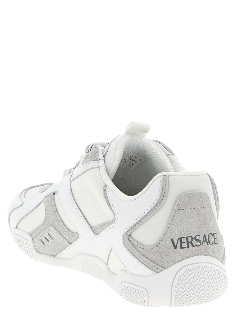 Baskets de sport Versace en cuir de veau blanc