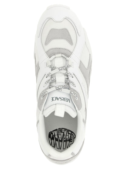 Baskets de sport Versace en cuir de veau blanc