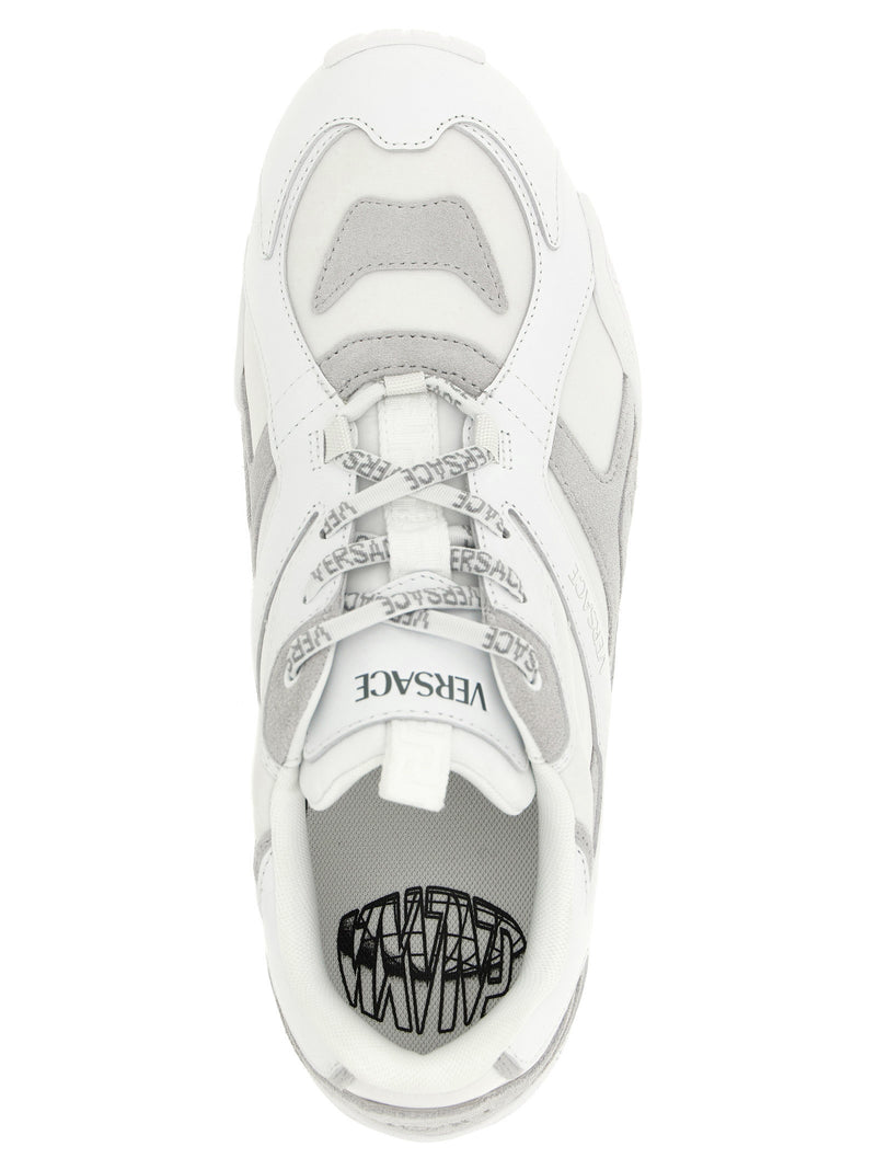 Baskets de sport Versace en cuir de veau blanc
