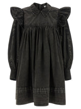 Ganni Black Organic Cotton Short Dress
