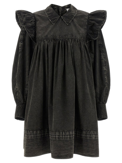 Ganni Black Organic Cotton Short Dress