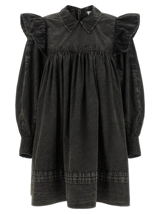 Robe courte Ganni en coton biologique noir