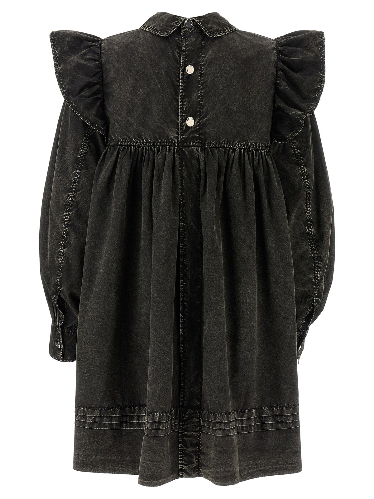 Ganni Black Organic Cotton Short Dress