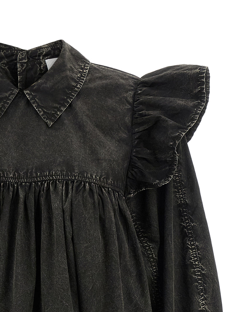 Robe courte Ganni en coton biologique noir