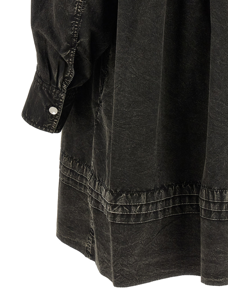 Robe courte Ganni en coton biologique noir