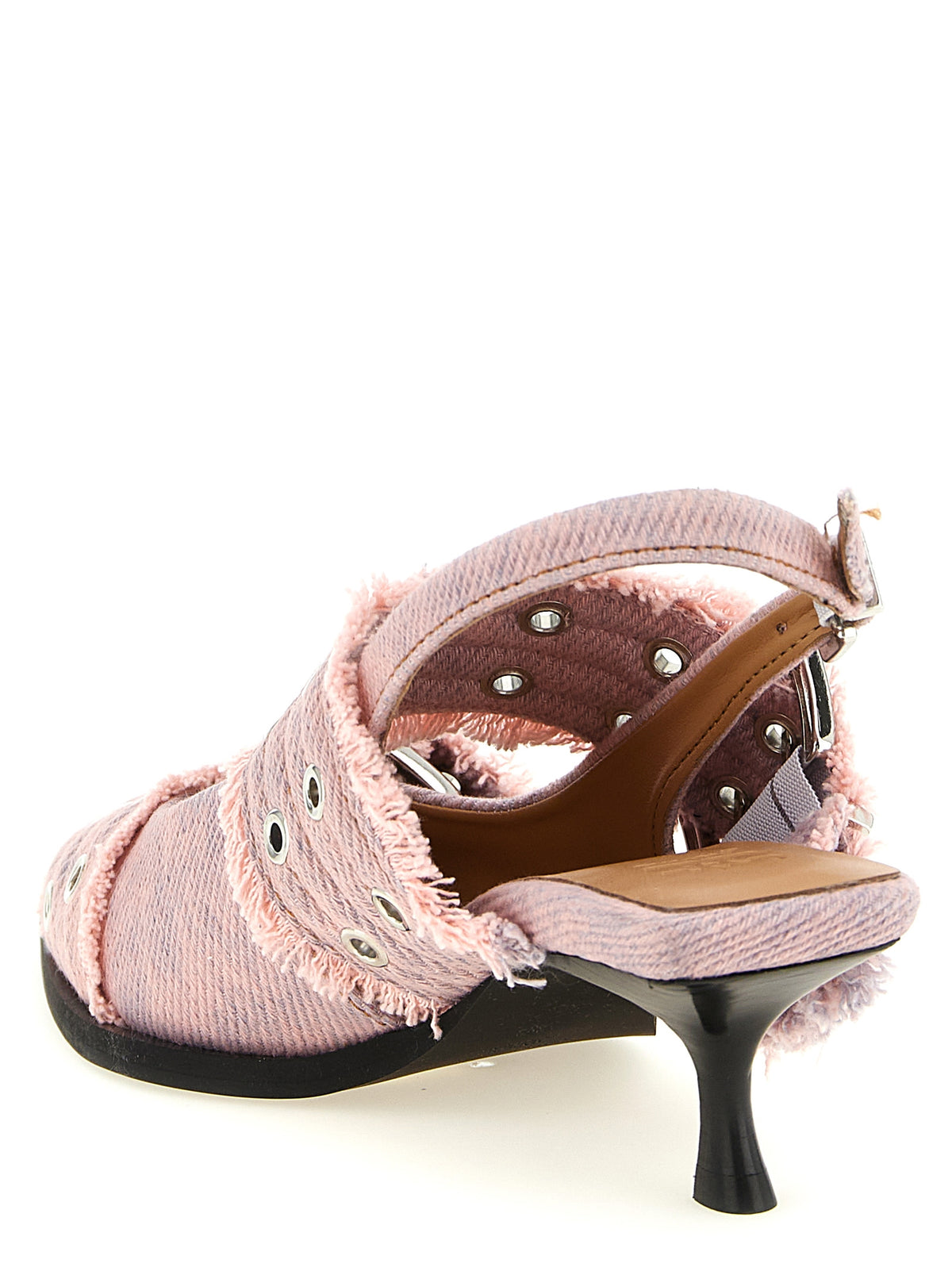 Escarpins Ganni en coton biologique multicolore à talon mi-haut