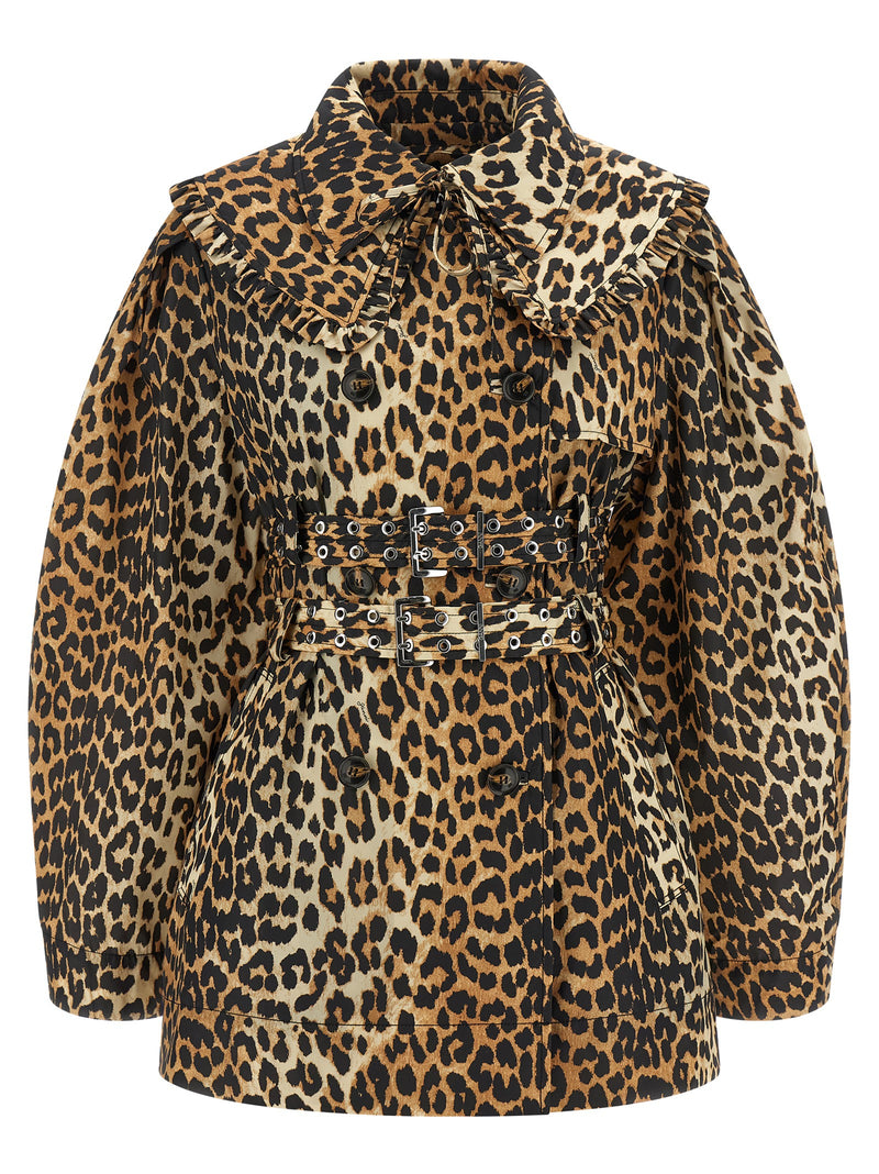Manteau Ganni en Polyamide Recyclé Marron