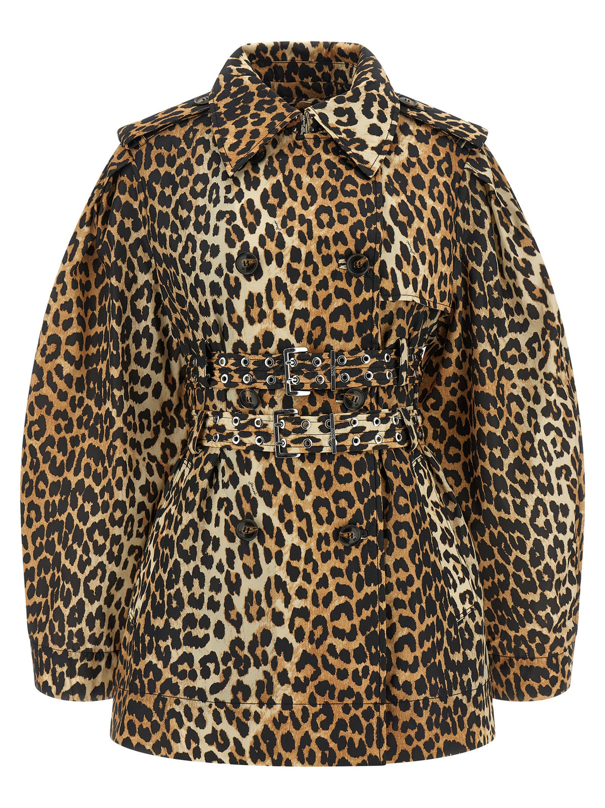 Manteau Ganni en Polyamide Recyclé Marron