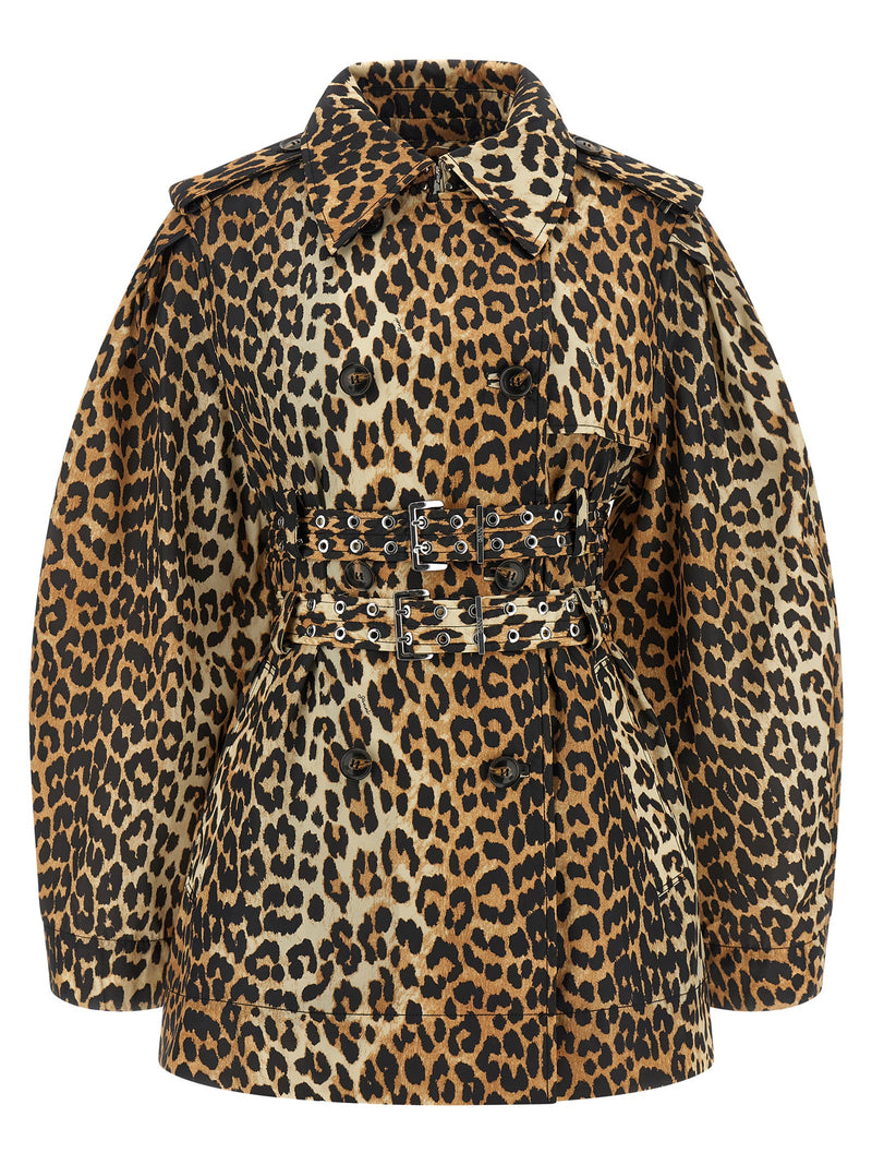 Manteau Ganni en Polyamide Recyclé Marron