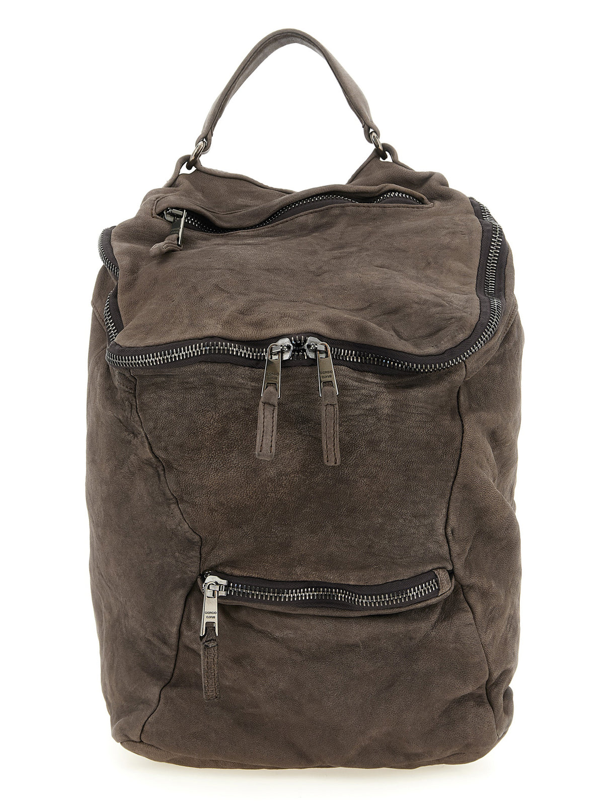 Sac à dos Giorgio Brato en cuir d'agneau marron
