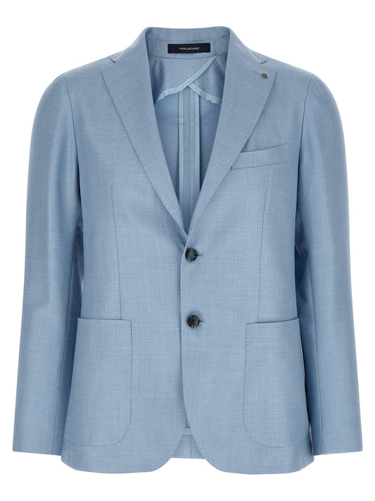Tagliatore Blue Virgin Wool Blazer