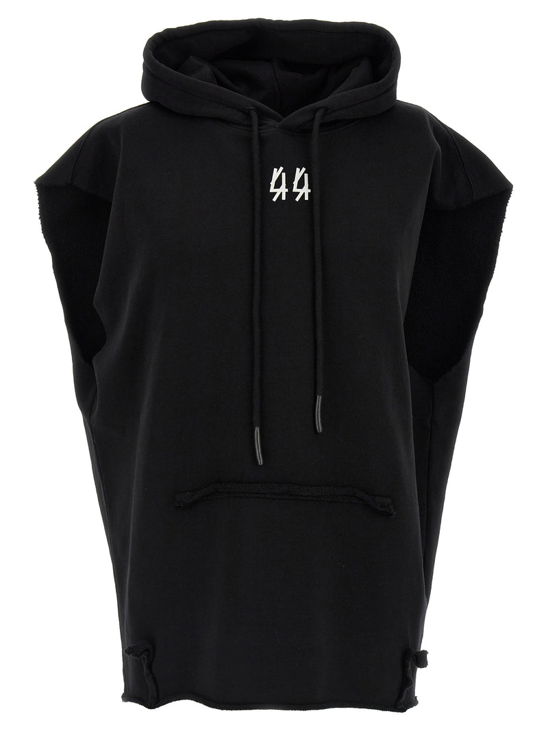 Sweat-shirt noir en coton 44 Label Group