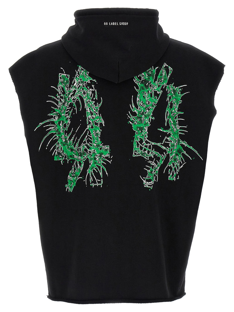 Sweat-shirt noir en coton 44 Label Group