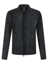 GIORGIO BRATO Blouson en cuir d'agneau noir