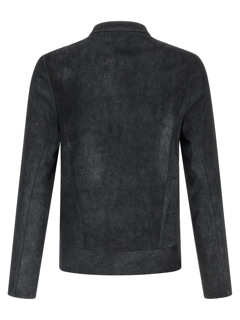 GIORGIO BRATO Blouson en cuir d'agneau noir