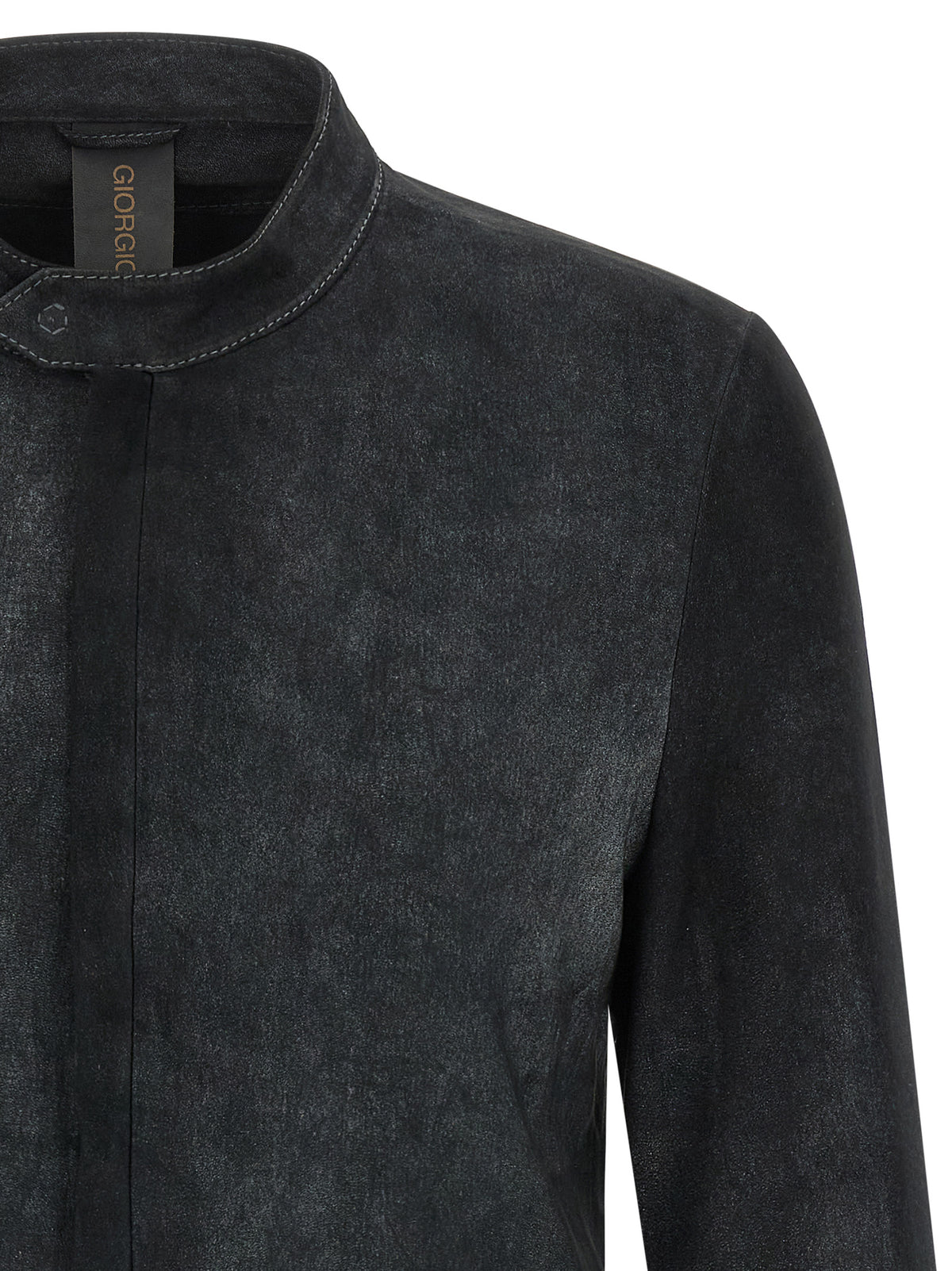 GIORGIO BRATO Blouson en cuir d'agneau noir