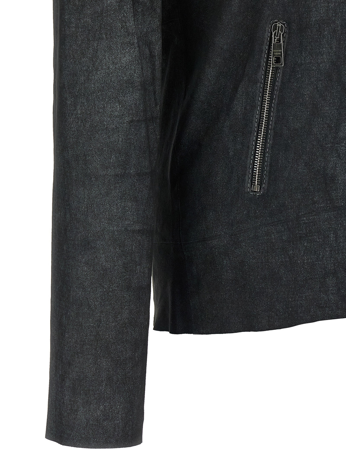 GIORGIO BRATO Blouson en cuir d'agneau noir