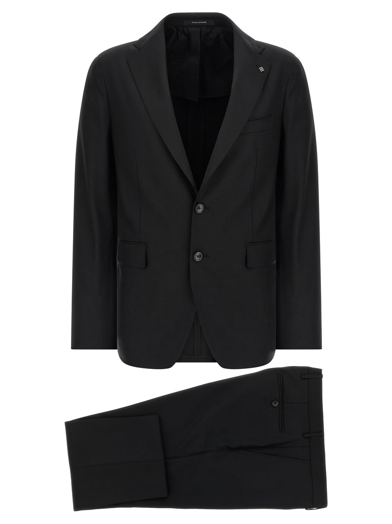 Tagliatore Black Virgin Wool Two-Piece Suit