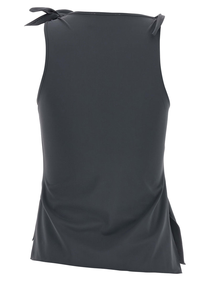 Coperni Asymmetric Flower Gray Polyamide Tank Top