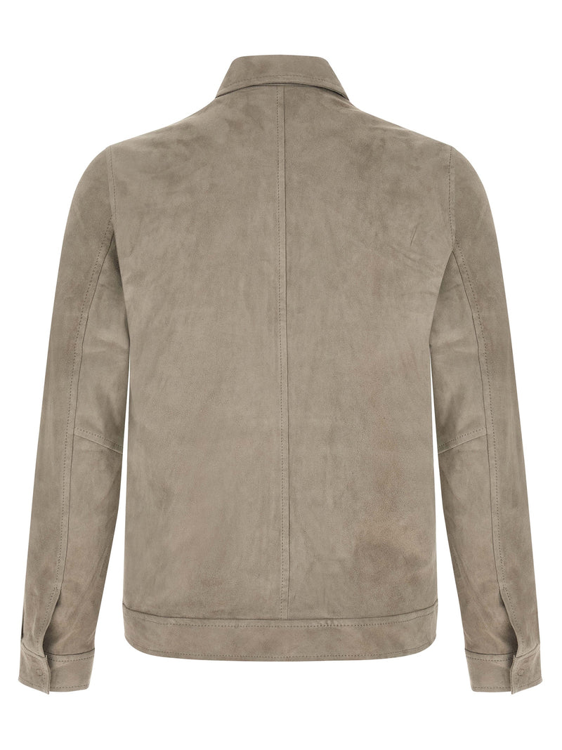 GIORGIO BRATO Blouson en cuir d'agneau gris