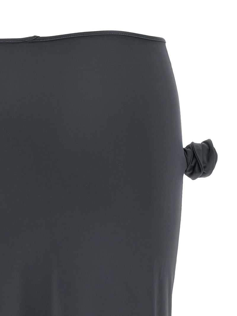 Jupe Midi Coperni Gray en Polyamide avec Détails Floraux