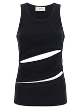 Coperni Black Organic Cotton Spiral Tank Top