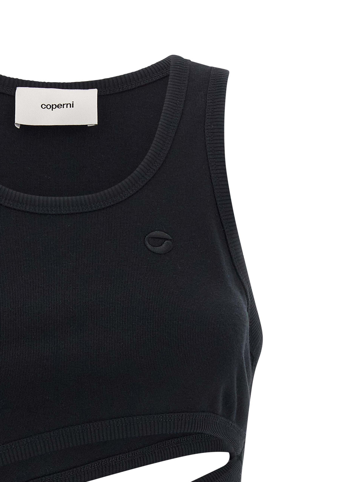 Coperni Black Organic Cotton Spiral Tank Top
