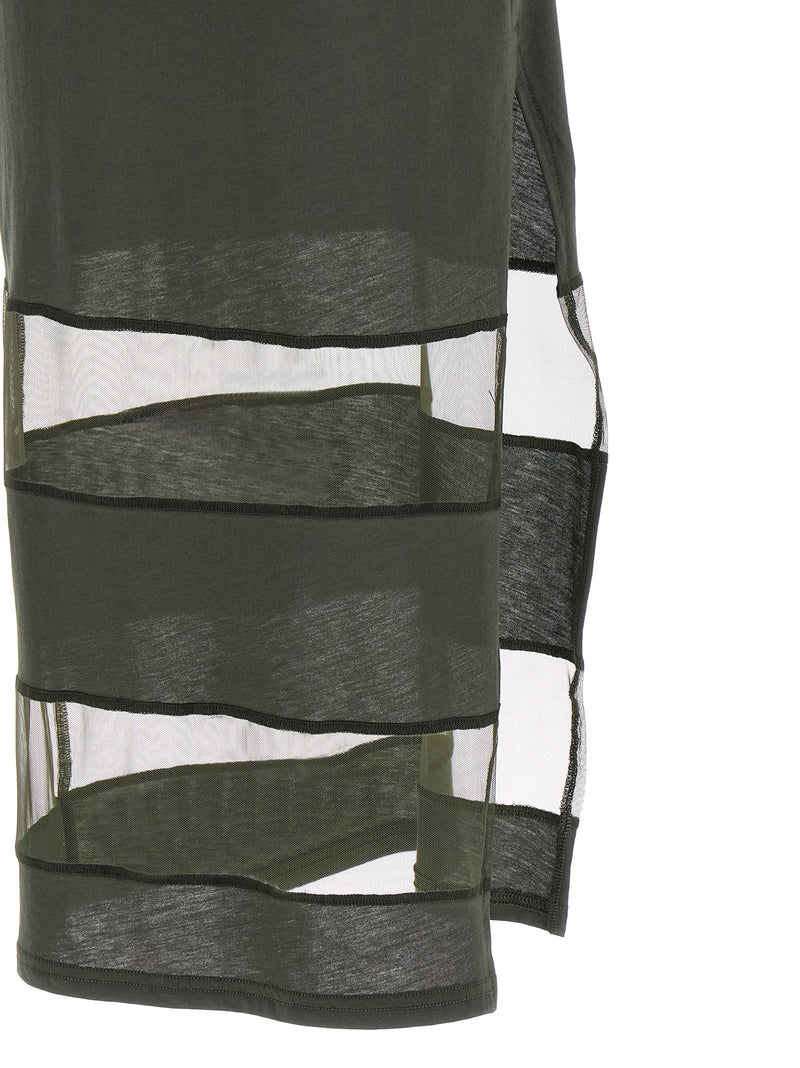 Coperni Bicolor Cotton Long Dress - Green
