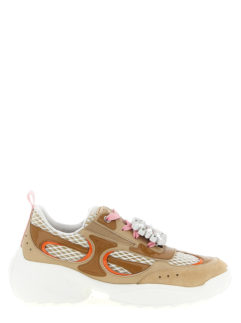 Baskets sportives Roger Vivier en veau beige