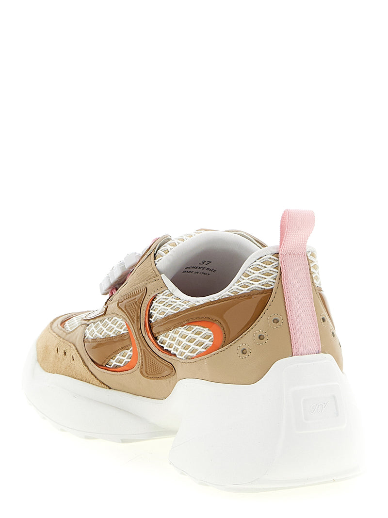 Baskets sportives Roger Vivier en veau beige