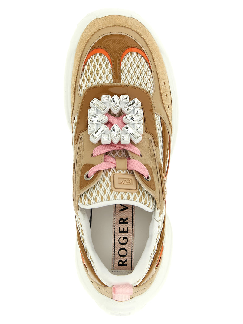 Baskets sportives Roger Vivier en veau beige